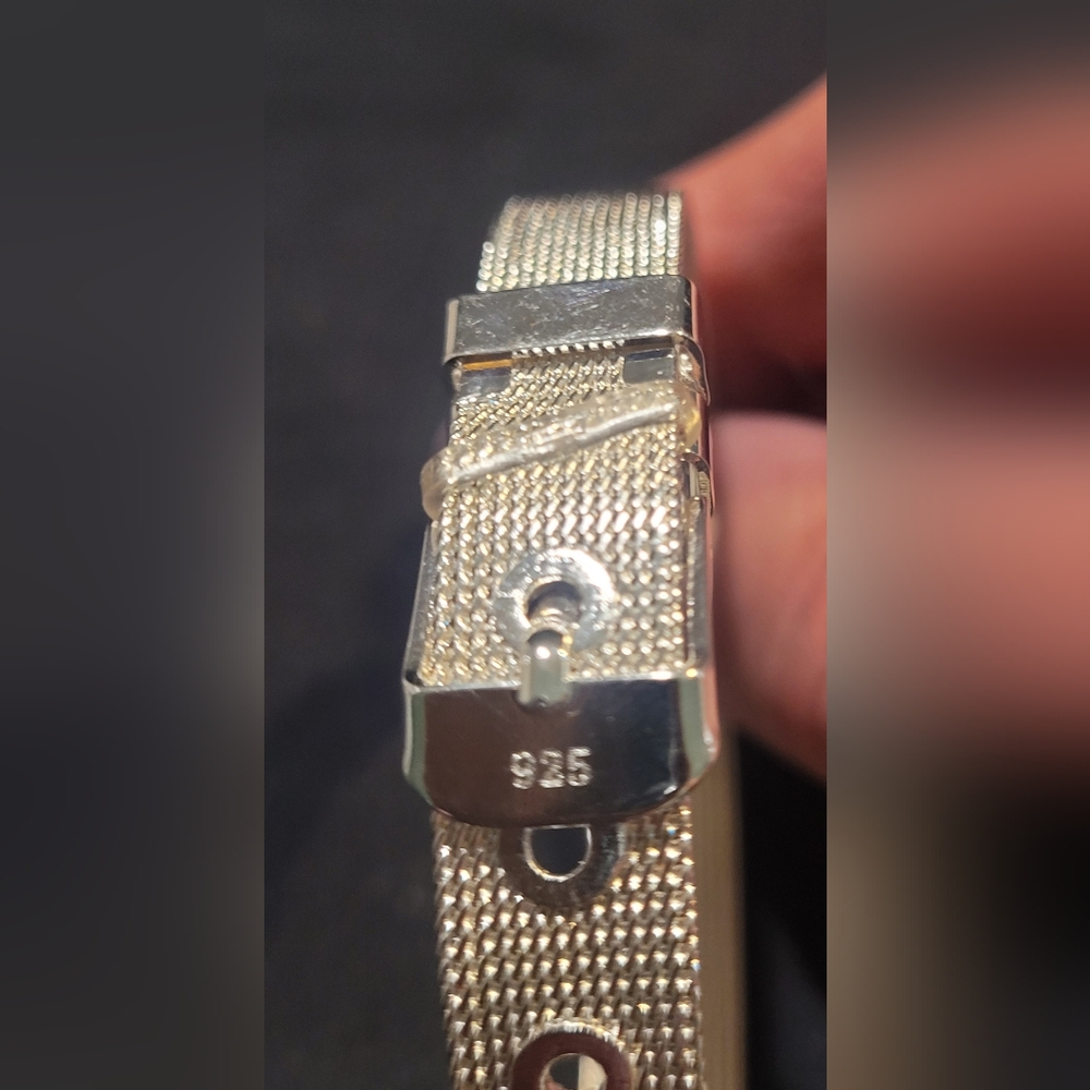 New 925 Sterling Silver Mesh Bracelet - Picture 2 of 2